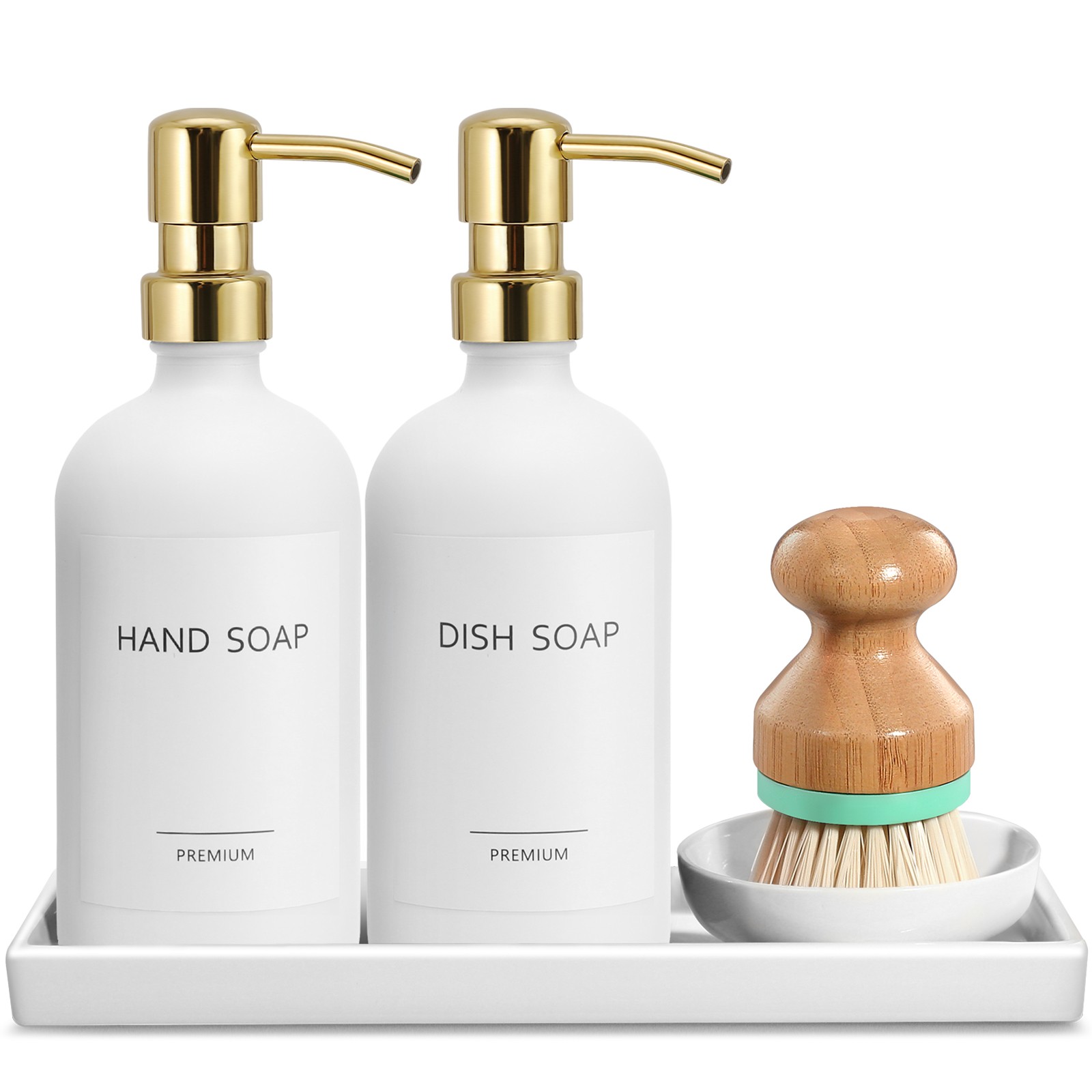 Gold Kitchen Soap Dispenser Set