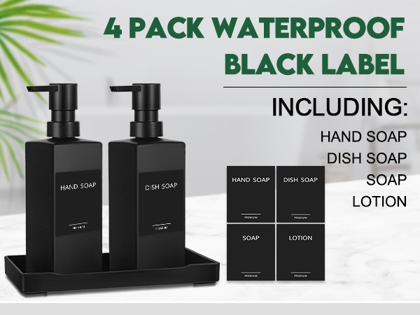 GMISUN Dish Soap Dispenser for Kitchen, Kitchen Soap Dispenser Set with Tray, Ha
