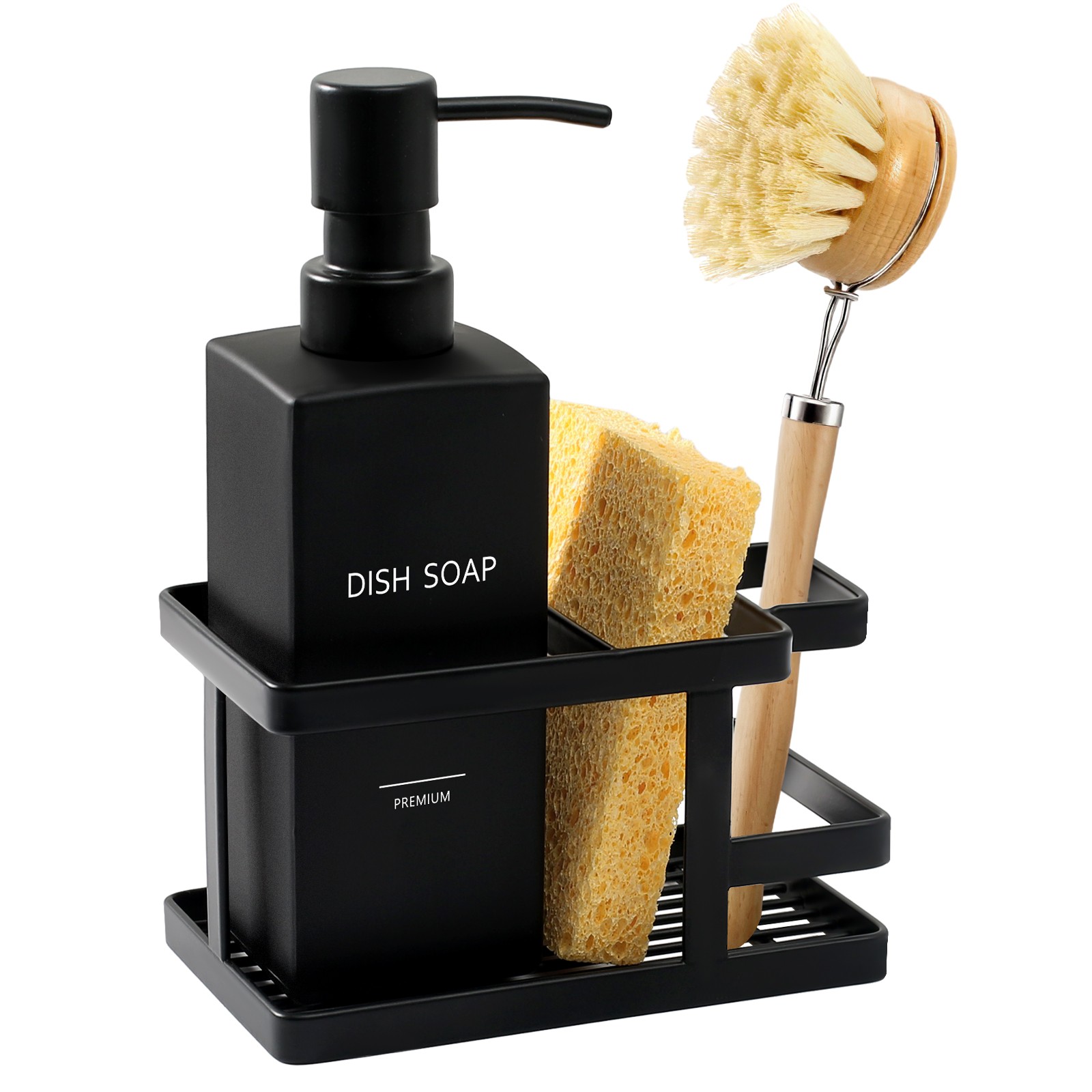 Dish Soap Dispenser with Sponge Holder