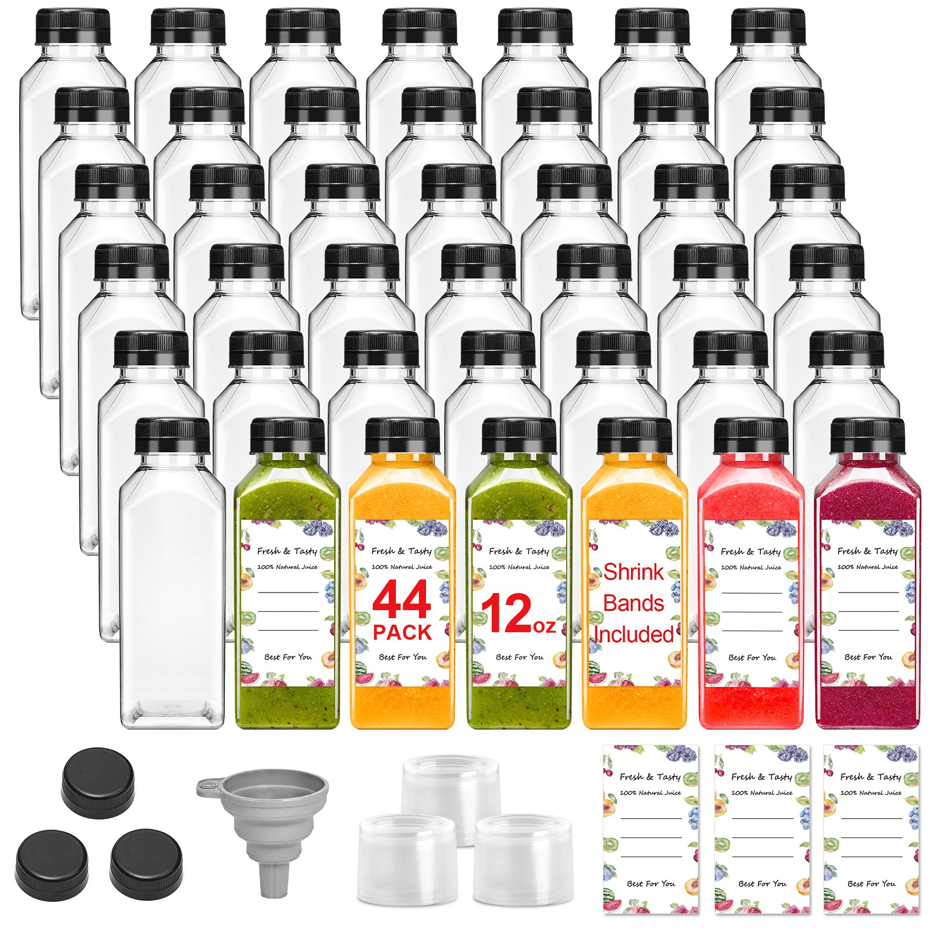12oz Plastic Bottle with Caps