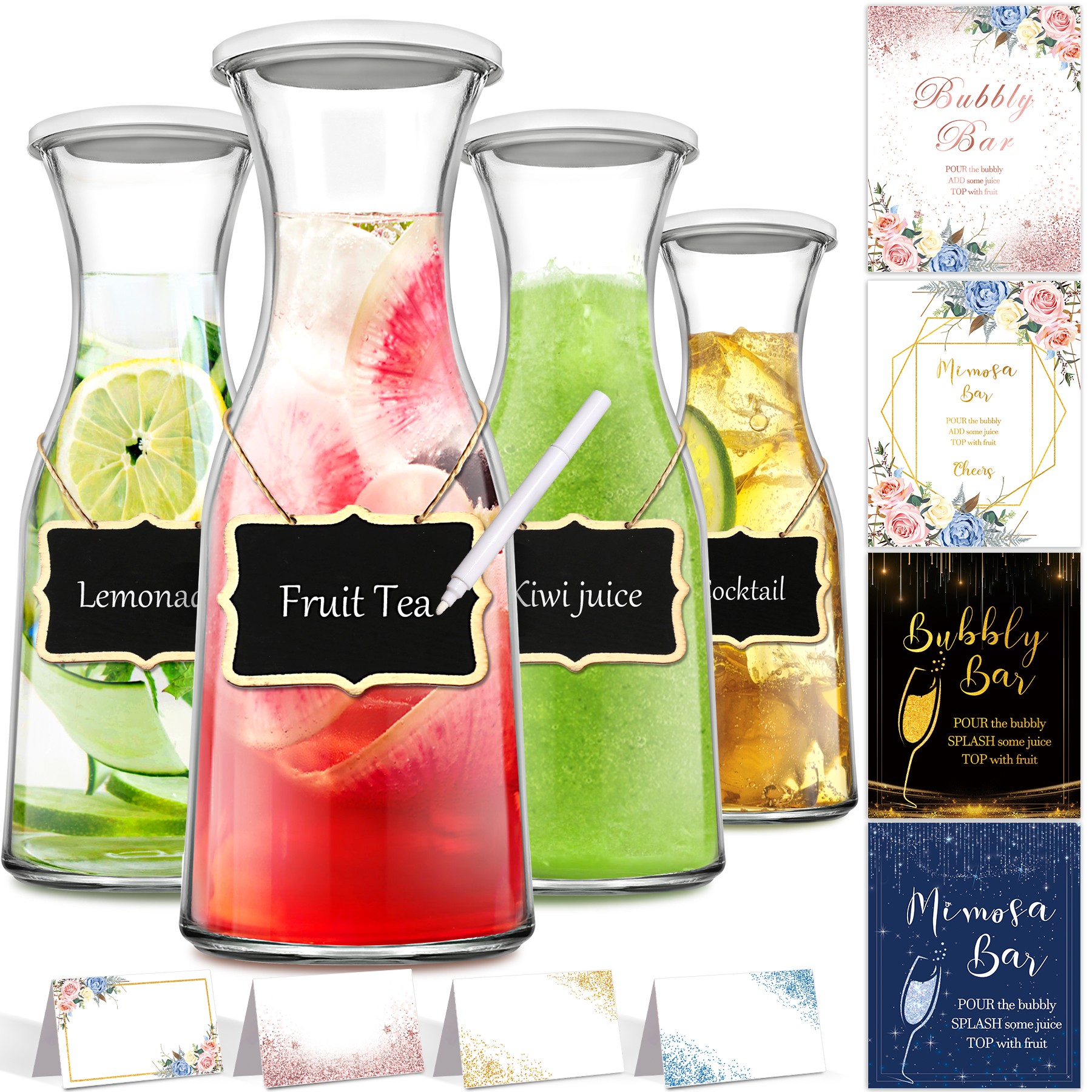 Glass Carefe with Lids