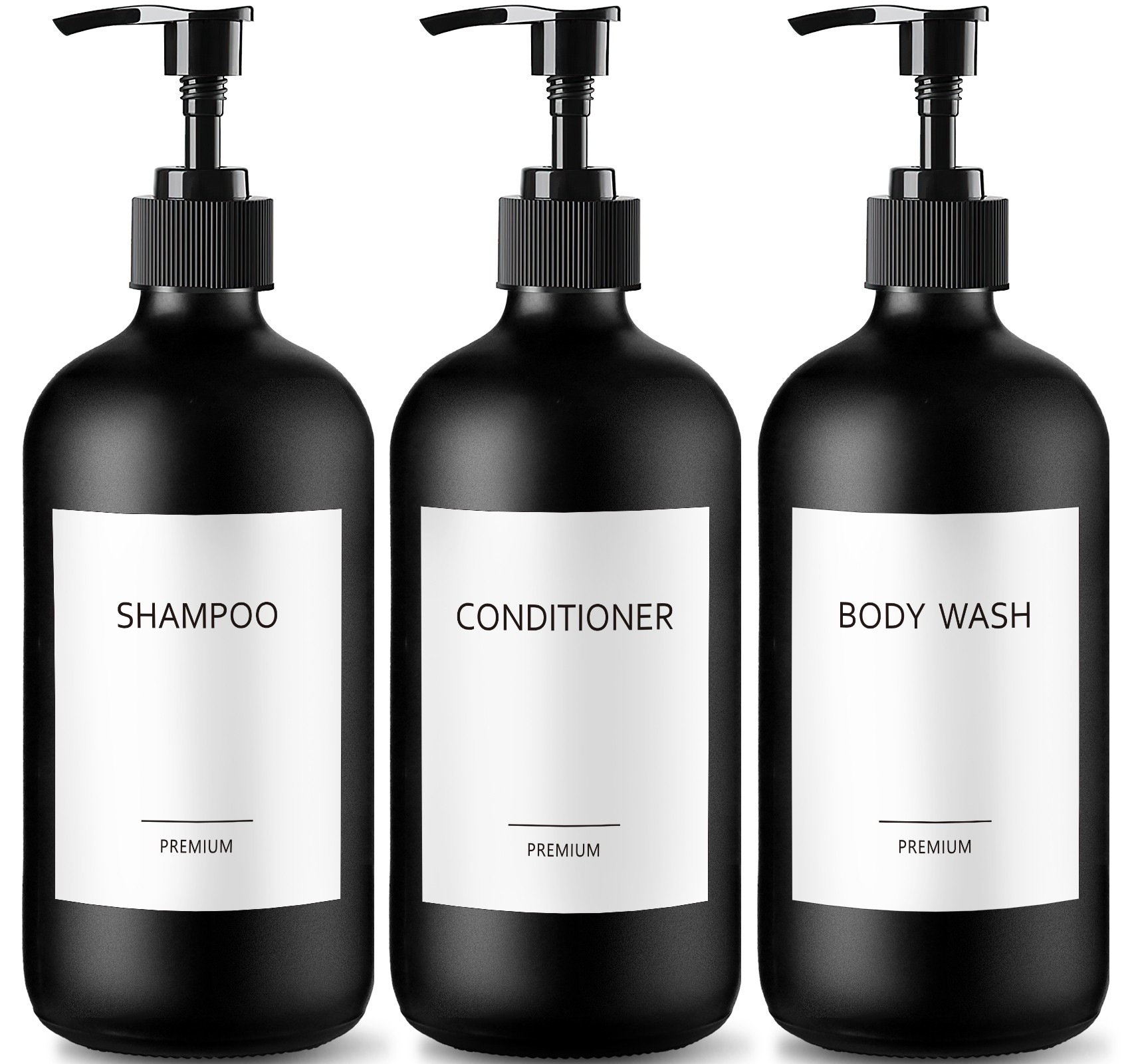 GMISUN Glass Refillable Shampoo and Conditioner Bottles, Shampoo and Conditioner