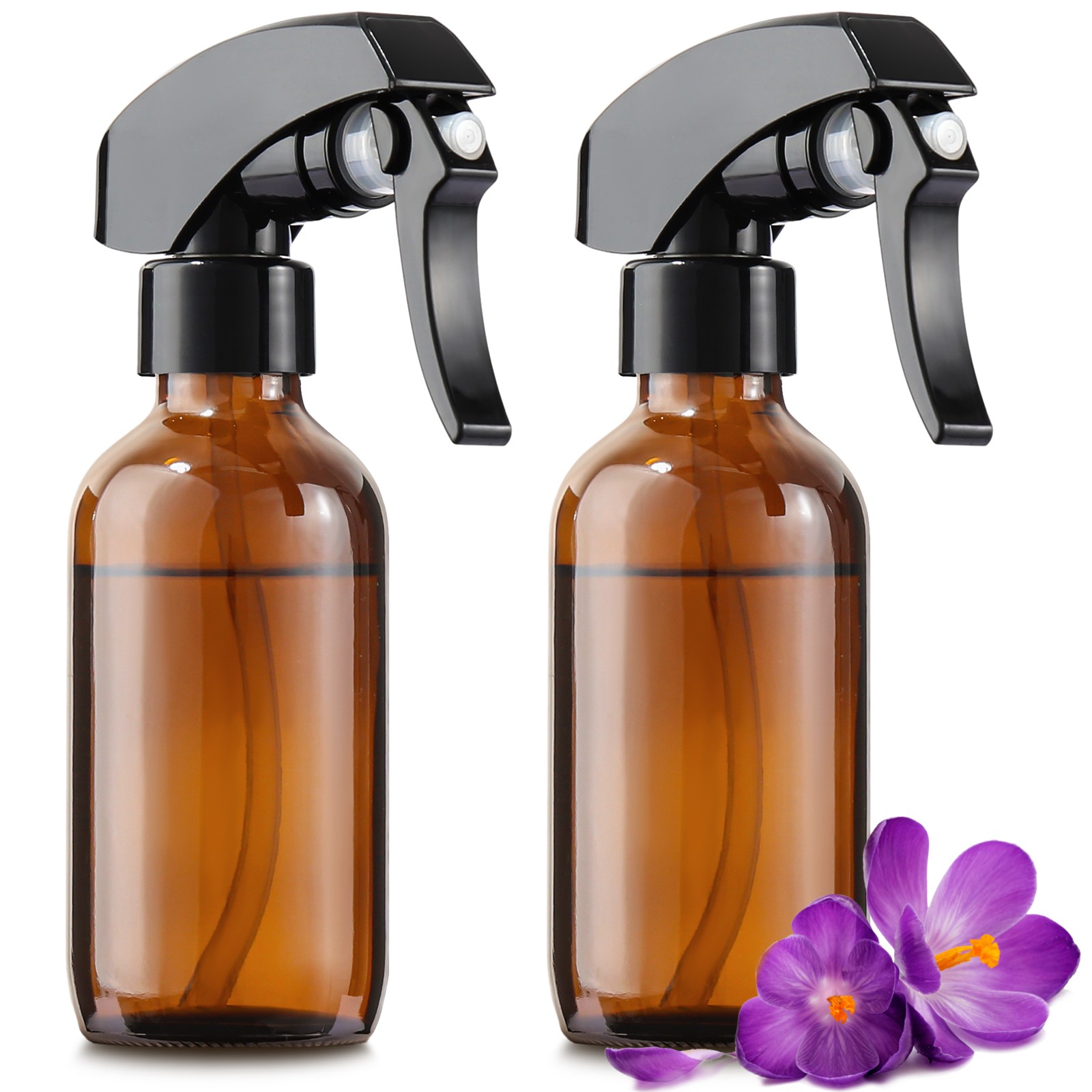 GMISUN 4oz Amber Glass Spray Bottles, 2Pack Glass Spray Bottles for Essential Oi